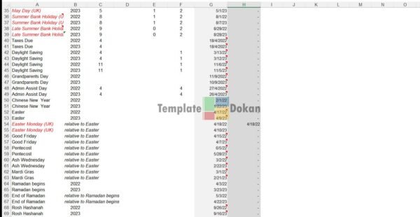 Monthly Calendar Large Print